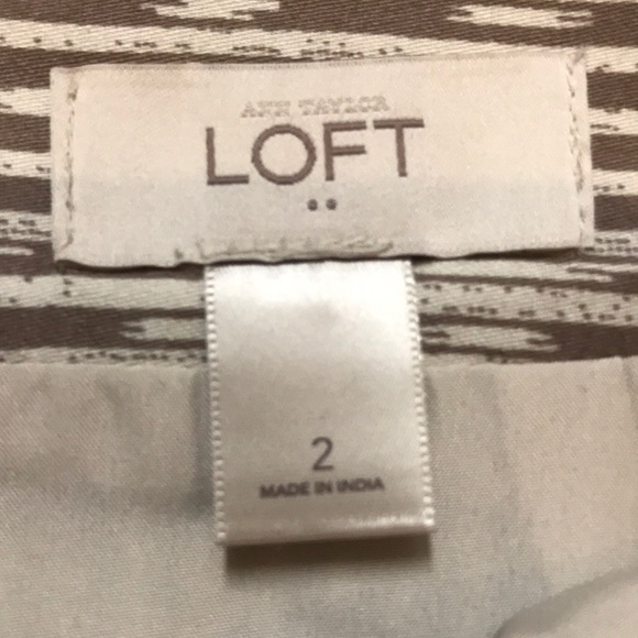 Loft tan and cream size 2 skirt - Picture 2 of 4